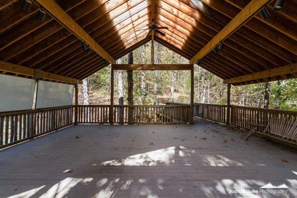 The outdoor classroom serves as a great place for a wedding ceremony, yoga space, or open air meeting space!