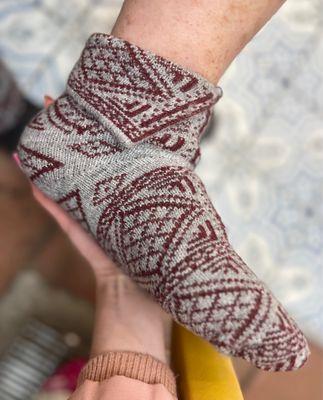 Islandic Lamb Wool Slippers~ These high-quality traditional slippers kept my hubby's feet very warm and comfortable as we strolled Solvang!