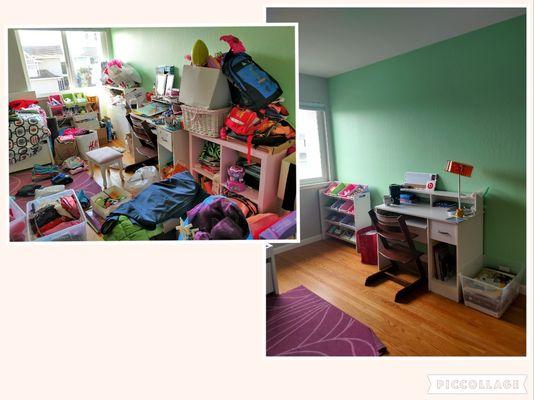 girl's bedroom before/after