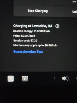 Early morning charge at the Lawndale supercharging station