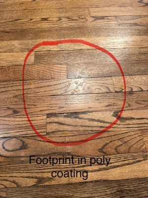 Footprint in poly coating