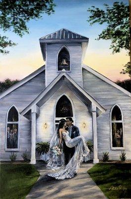 Live Wedding Painting by Natalie Pheifer of Trinity Brushworks