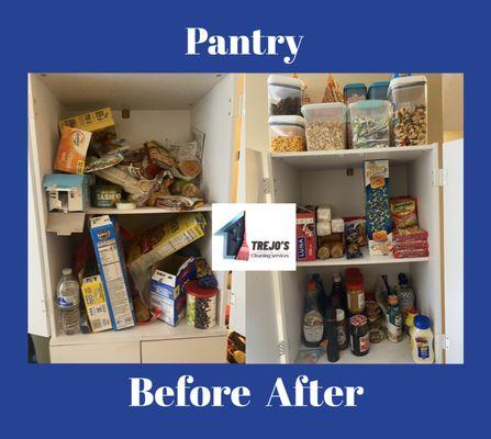 We clean & organize a food pantry 
Our customer loved.