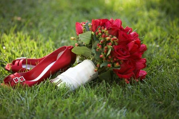 Shoes and flowers