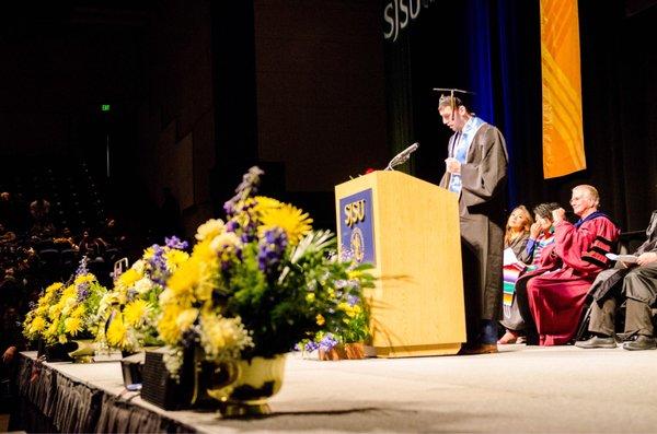 SJSU School of Social Work flower arrangements done by Moriah