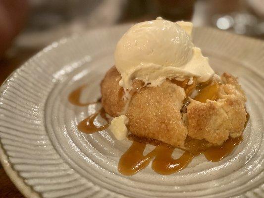 Peach Tart with limoncello ice cream