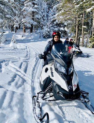 My Son Enjoying the Snowmobile !