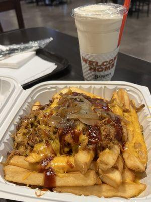 3.18.24 Monday Loaded Pulled Pork Fries Special and Vanilla Shake