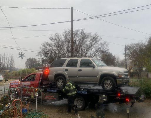 My vehicle being handled gently verses rough. United Towing delivering to my mechanic Rogers Auto. Early 2024