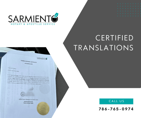 Certified Translations for over 50 languages. English-Spanish-English