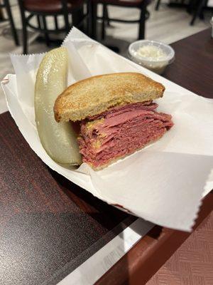 Half corned beef sandwich