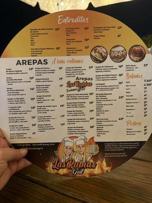 Full Las Rubias Grill menu.