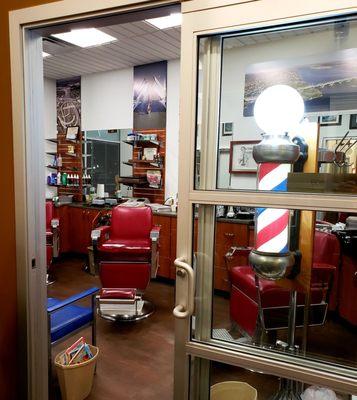 Bob's barbershop chair in their new location (12/4/2019).