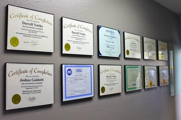 Technician Certificates