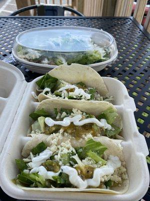 Pork tacos and pork bowl