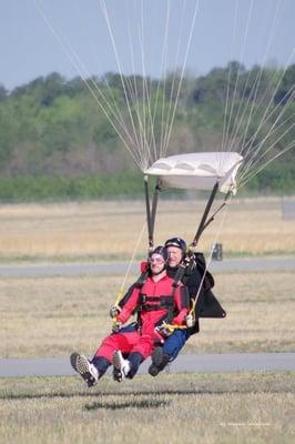 Landing a tandem.