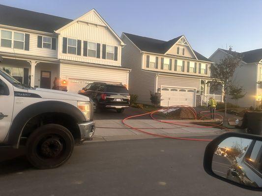 Fiber optic cables and equipment obstructing my driveway at 6:30pm