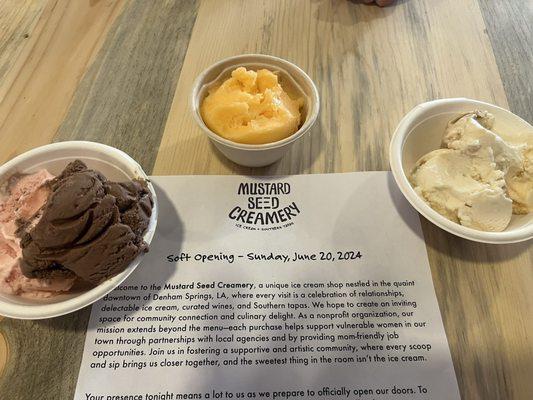 Mustard Seed Creamery's mission statement and delicious ice cream.