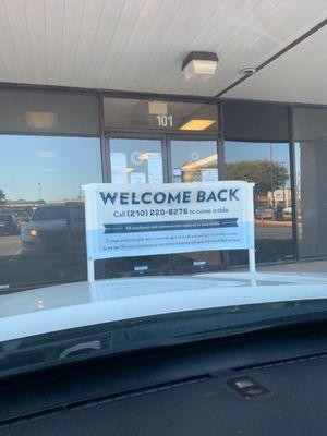 Welcome Back sign