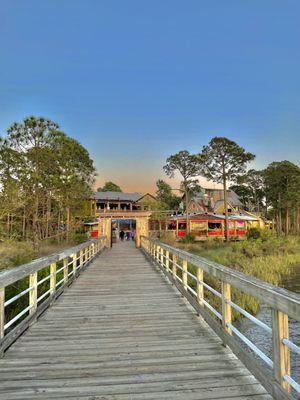 View of Hammerheads back patio from Baytowne pier