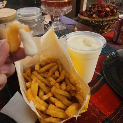 Vanilla shake and fries