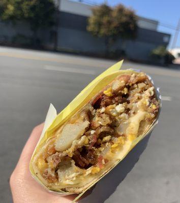 Bacon breakfast burrito