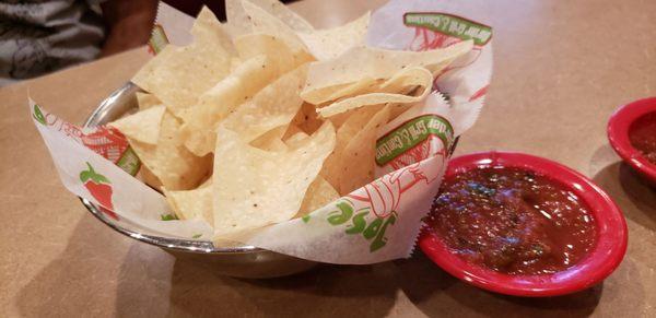 Warm chips and salsa