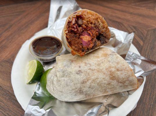 Delicious Soy Chorizo Burrito