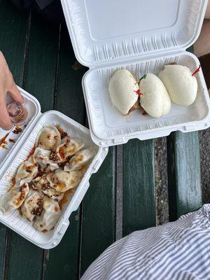 106. Pork House Bun, 101. Steamed Pork and Chive Dumplings