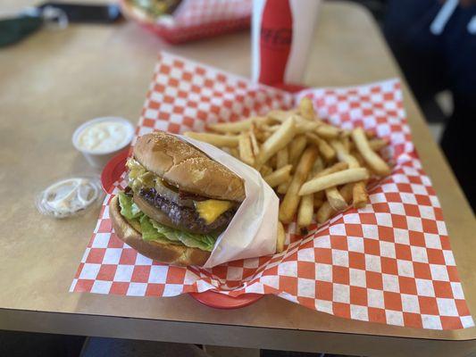 Bacon Cheeseburger and Regular Fries