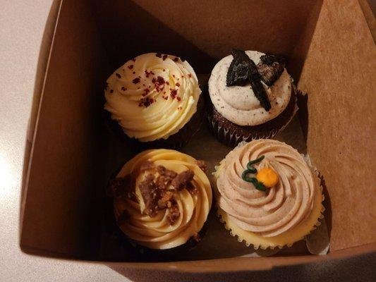 Red velvet, Oreo,  peanut butter, pumpkin cupcakes