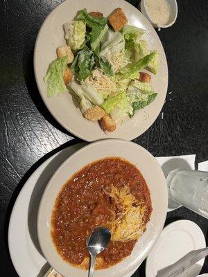 Chili & Cesar salad