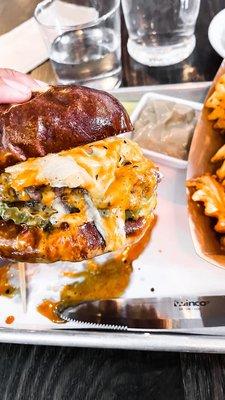 Double stacked Emmy burger - so good!!!