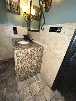 Waterfall Counter in Women's Room