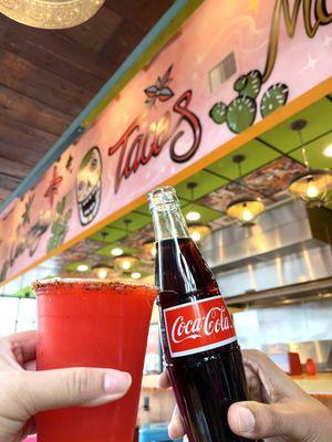 Watermelon Margarita & Mexican Coke (the best ever)