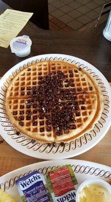 Chocolate chip waffle with extra chocolate chips