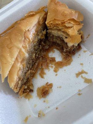 Baklava. We had some and the rest went in the trash.