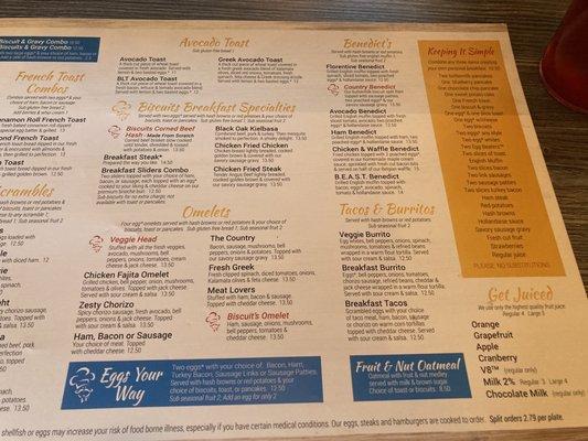 More breakfast menu