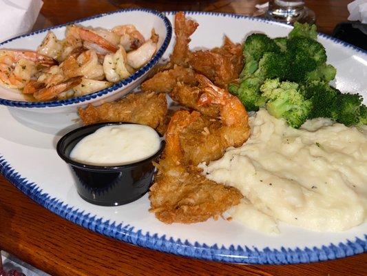 Shrimp Scampi and Parrot Isle Jumbo Coconut Shrimp