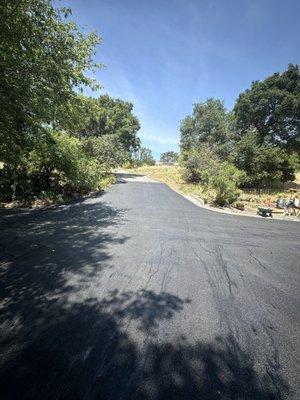 Freshly paved driveway