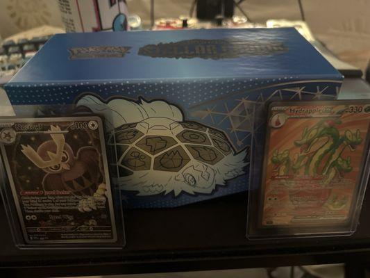 Stellar Crown ETB, Hydrapple EX, Noctowl Promo