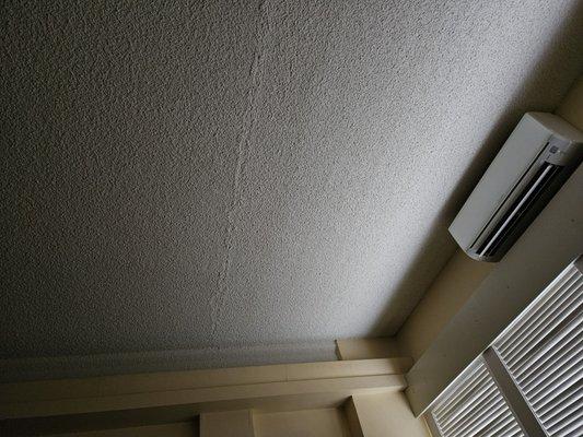 Cracked popcorn ceiling