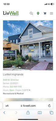 From the website. New dispensary but same spot as a previous dispensary.