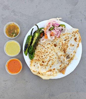 Quesadilla with grilled onions inside