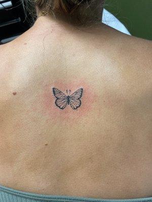 Dainty butterfly tattoo