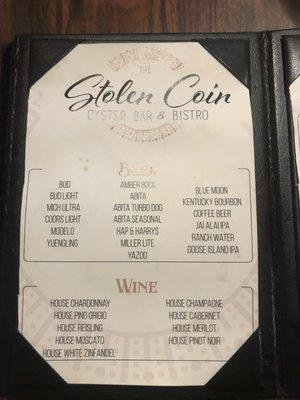 Beer/Wine List