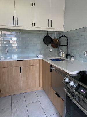 Cabinets and countertop look beautiful in our Brooklyn home.