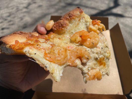 Shrimp and lobster Alfredo pizza