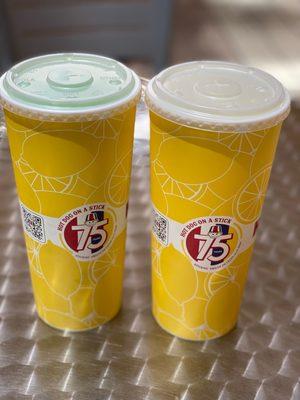 Large Lime Lemonade and a Large Regular Lemonade