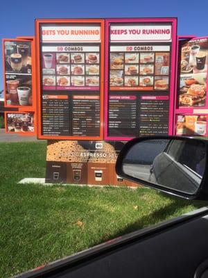 Drive thru menu